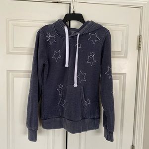 Reflex Blue Hoodie Sweatshirt with embroidered stars